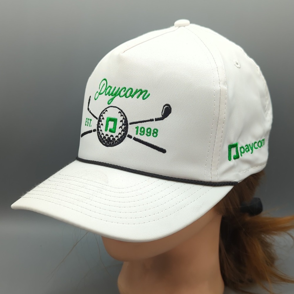 Paycom Promo Golf Snapback Adjustable Hat Cap White Imperial OSFA